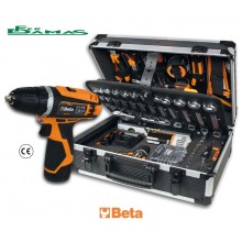 VALIGIA BETA CON ASSORTIMENTO DI 147 UTENSILI PER MANUTENZIONE GENERALE CON TRAPANO AVVITATORE ART. BW 2056E 12V/19P